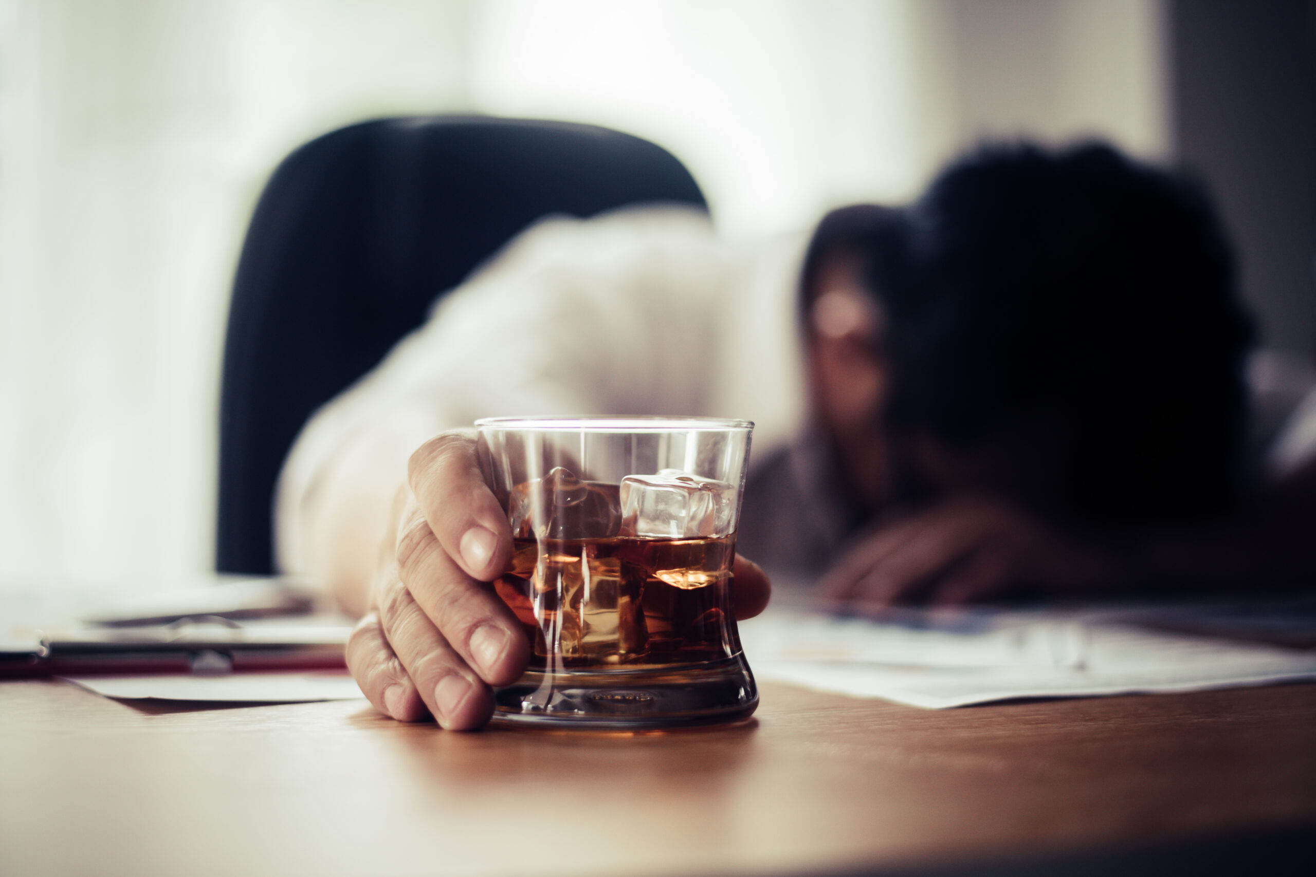 Drinking from stress at workplace and addiction