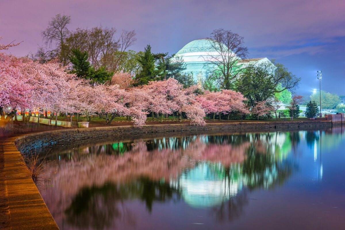 Washington, DC at the Jefferson Memorial During Spring Season