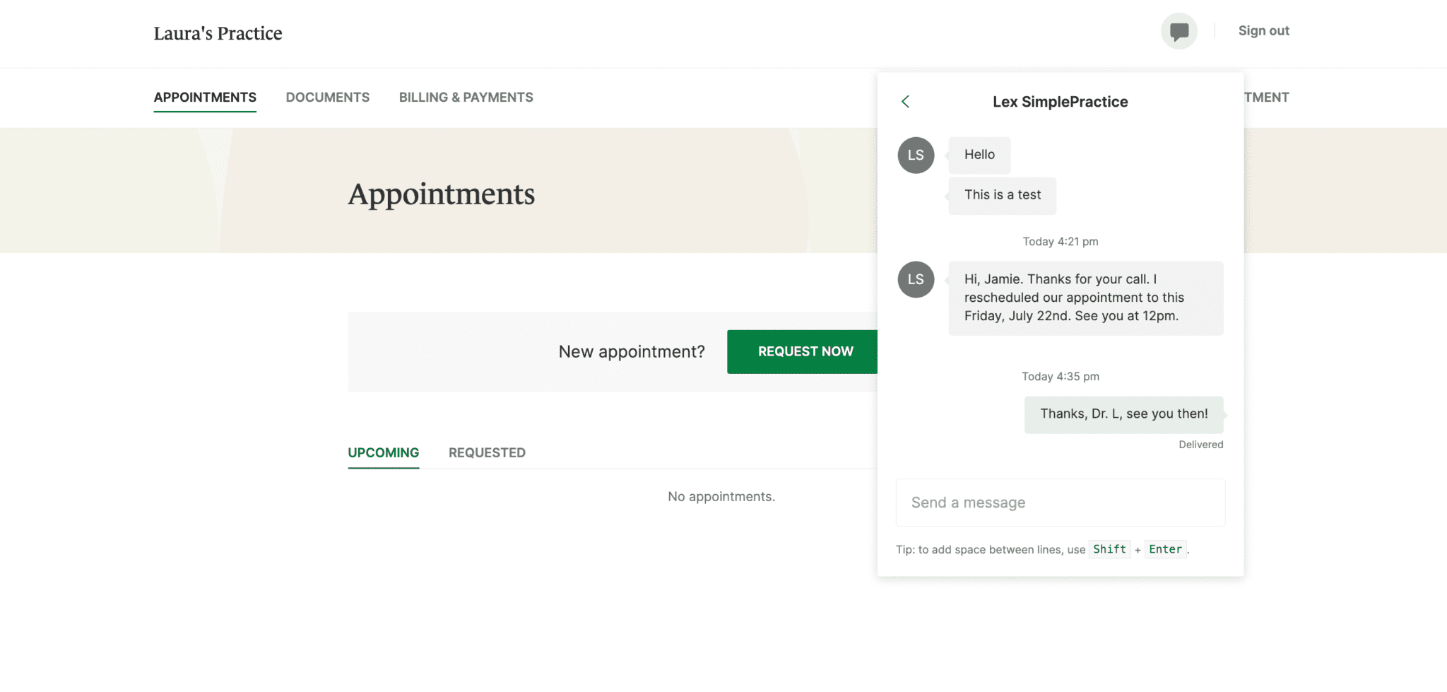 SP Secure Message JL Family Services